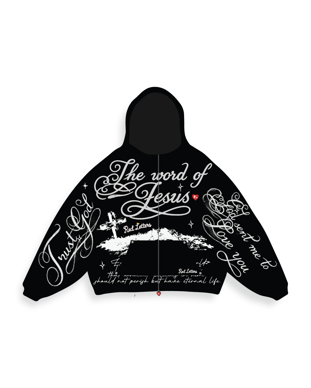 Jesus Script Zip-Up Hoodie