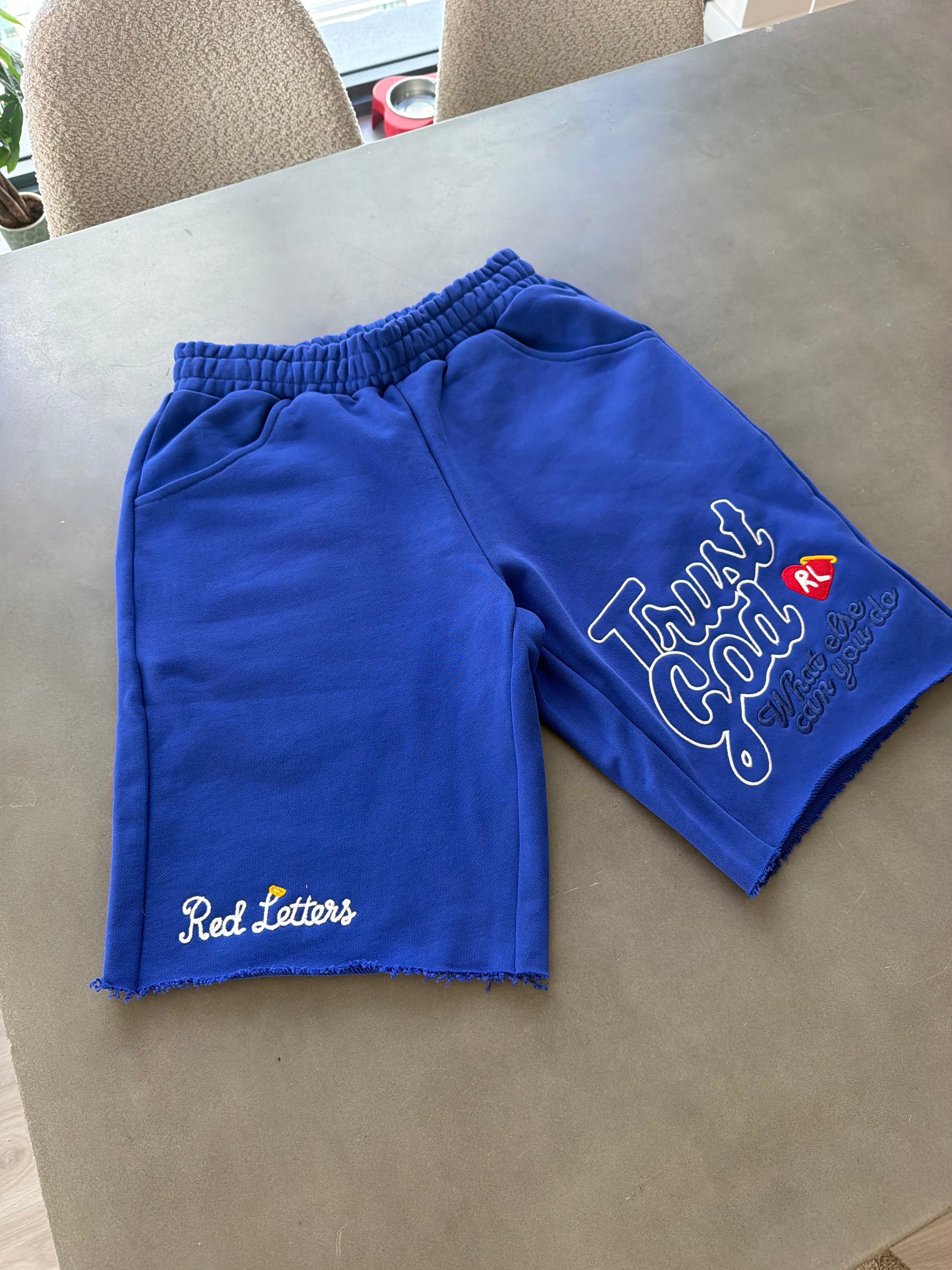 Trust God French Terry Shorts | Royal Blue