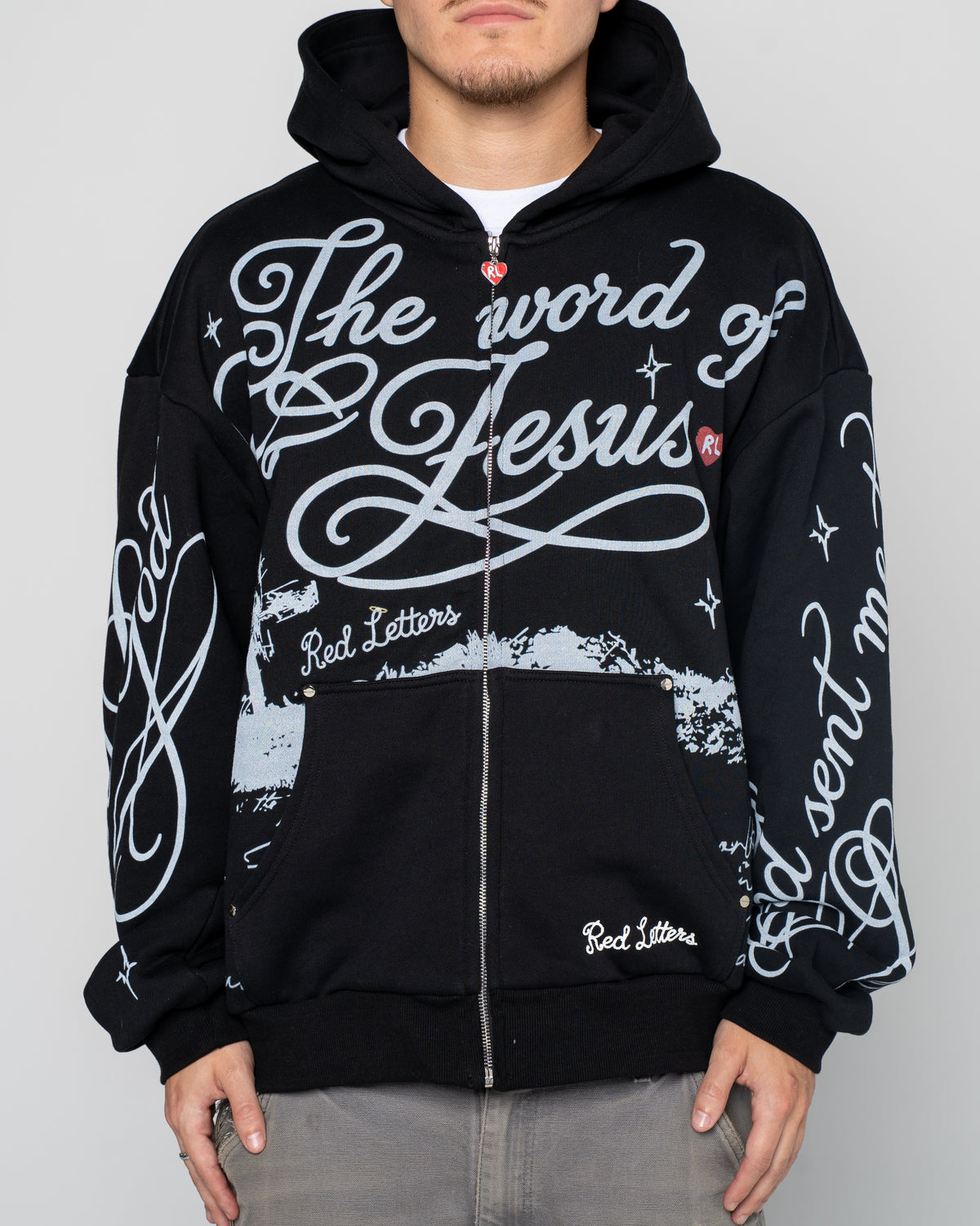 Jesus Script Zip Up Hoodie