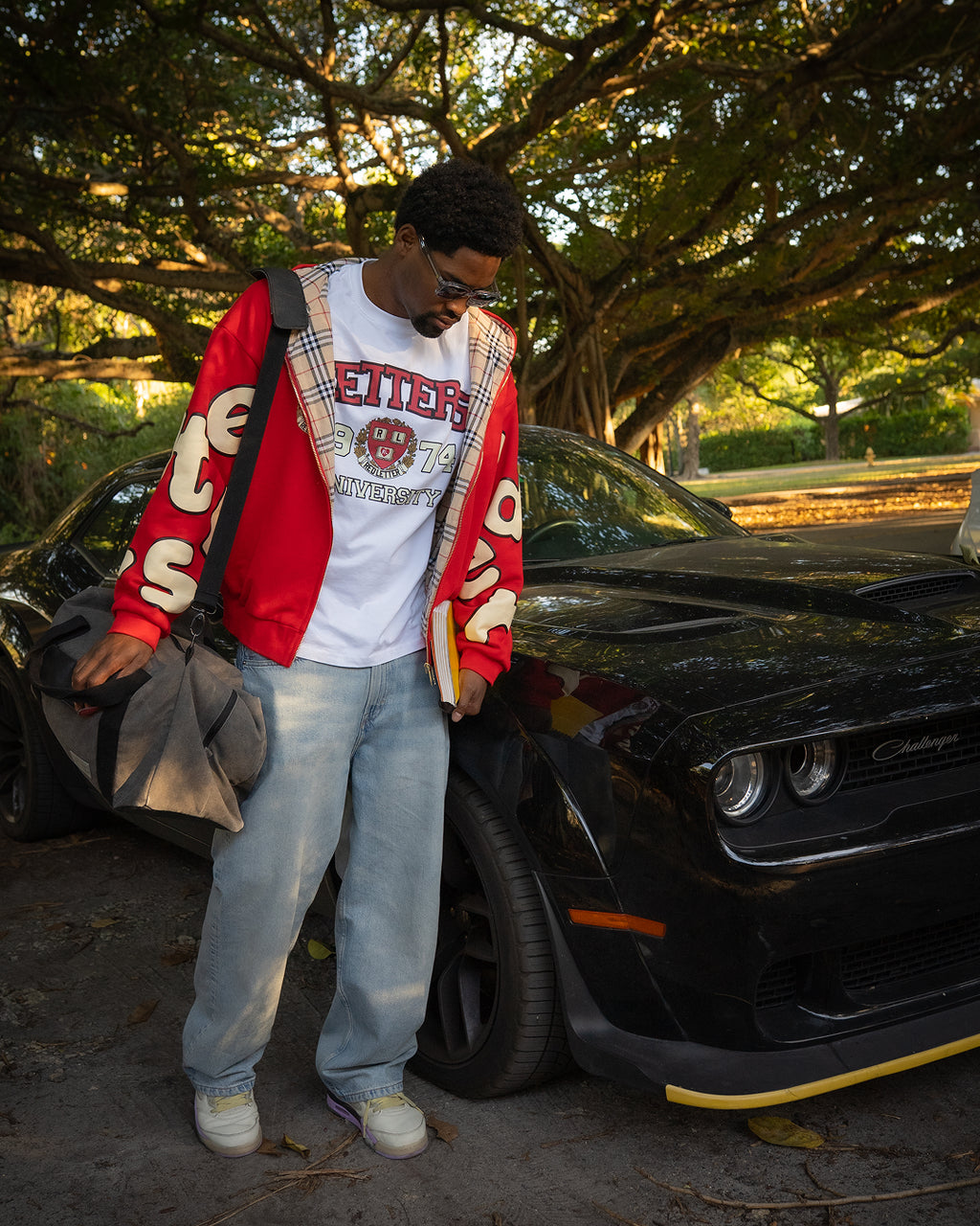 Red University Zip-Up Hoodie