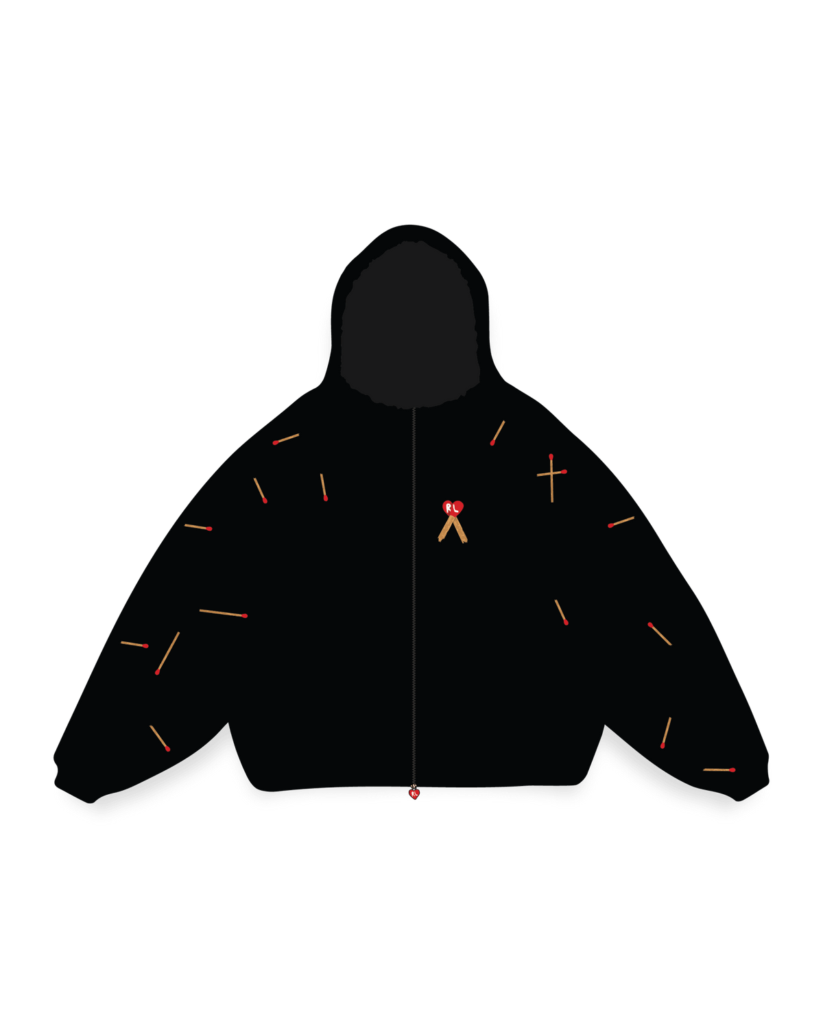 Already Burning Zip-Up Hoodie - Red Letters