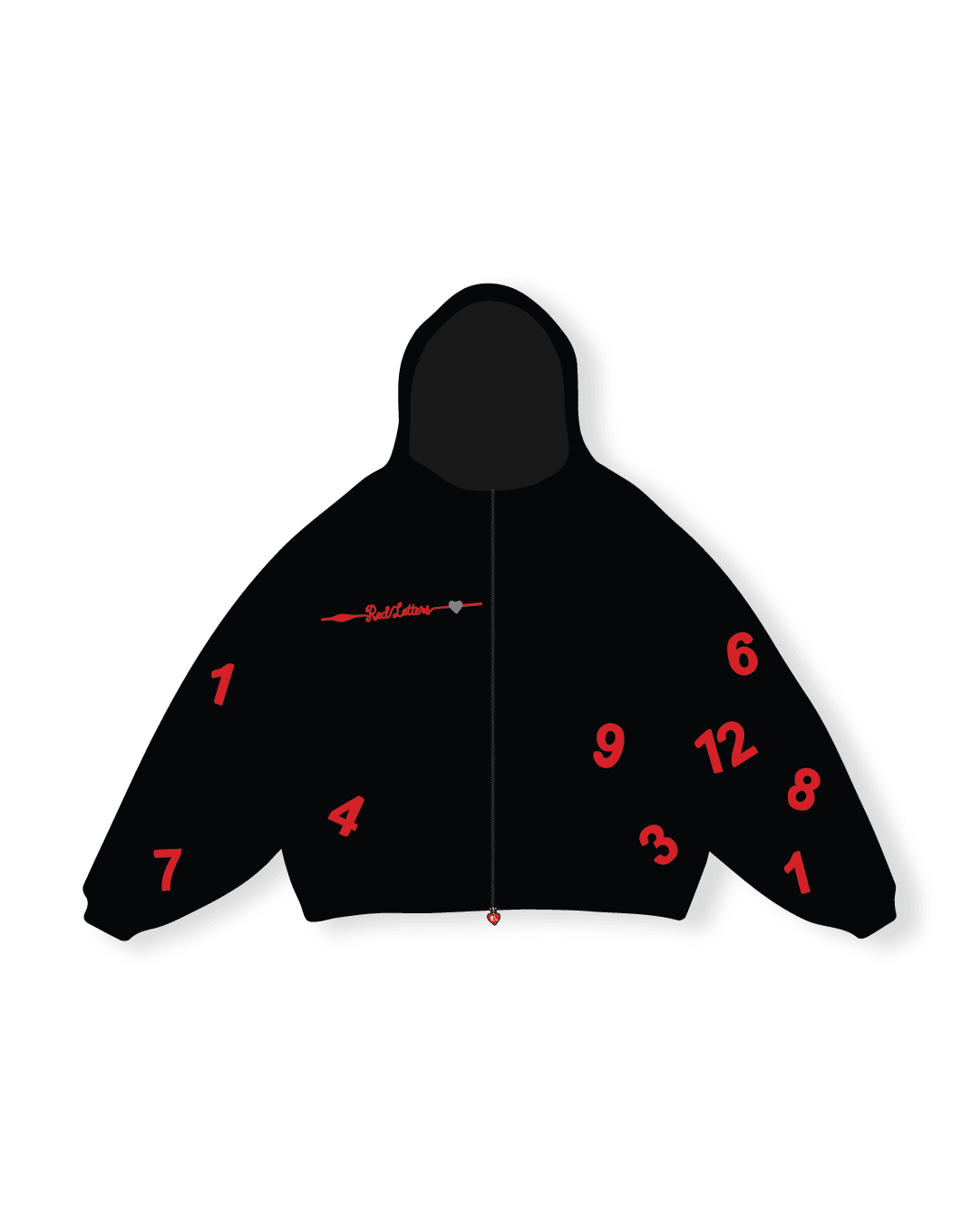 Already Late Zip-Up Hoodie - Red Letters