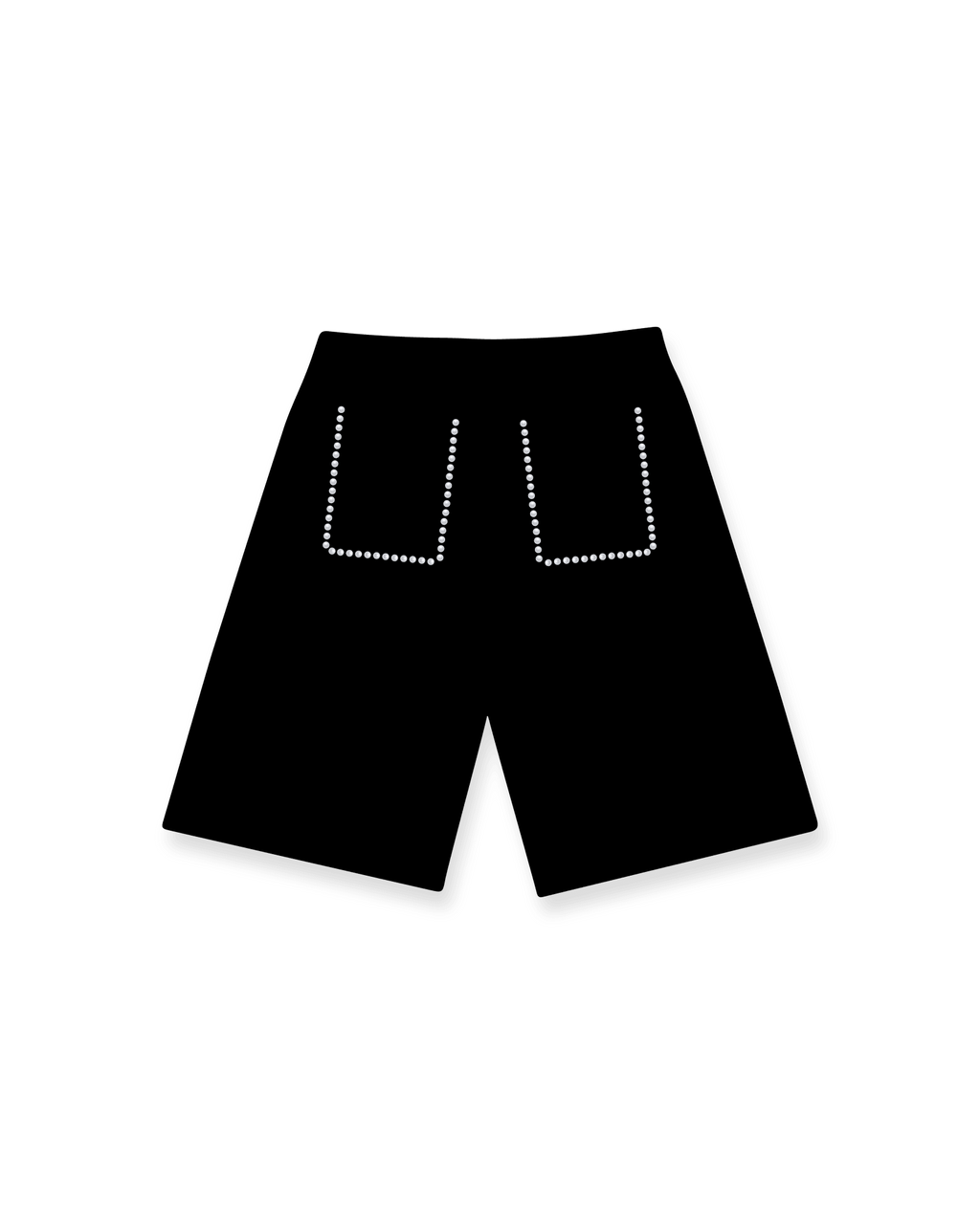 Black Pearled French Terry Shorts by Red Letters