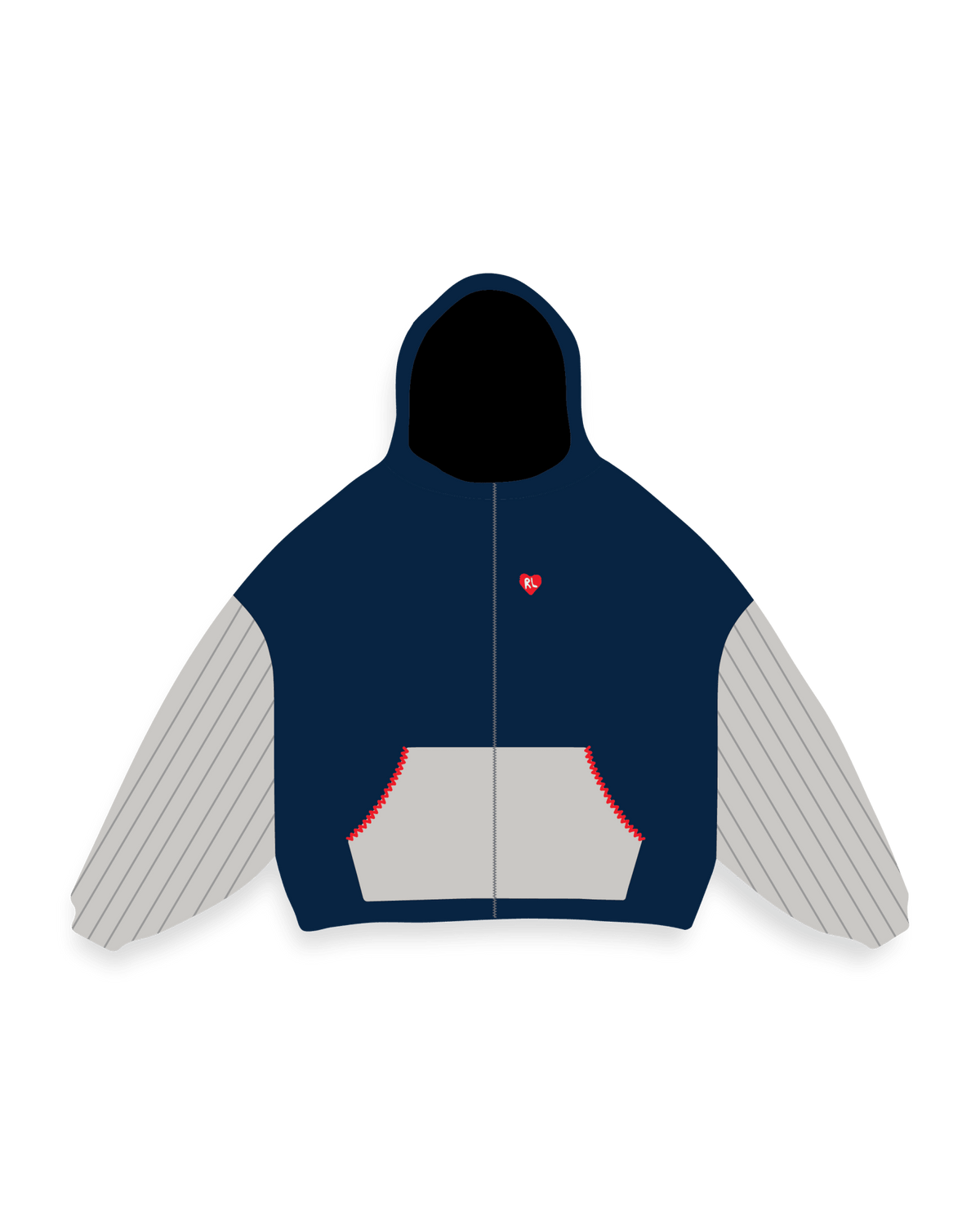 Bronx Cozy Zip Up - Red Letters