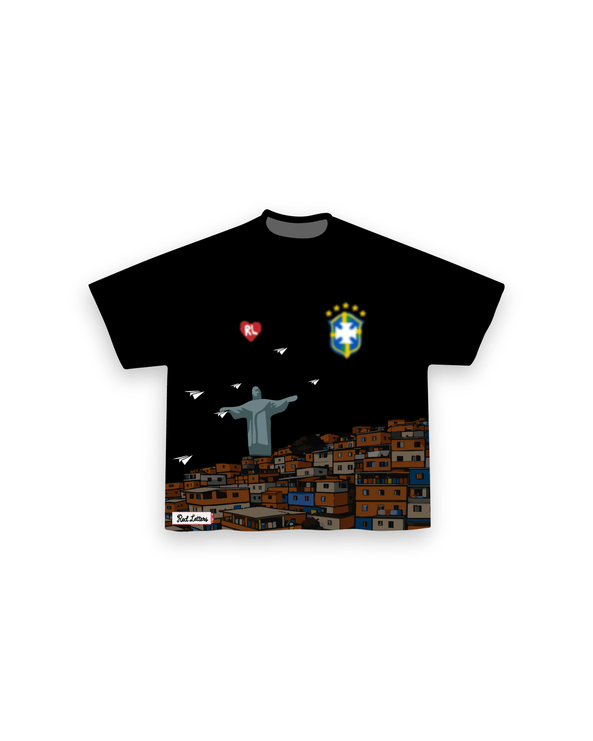 Favelas Tee - Red Letters