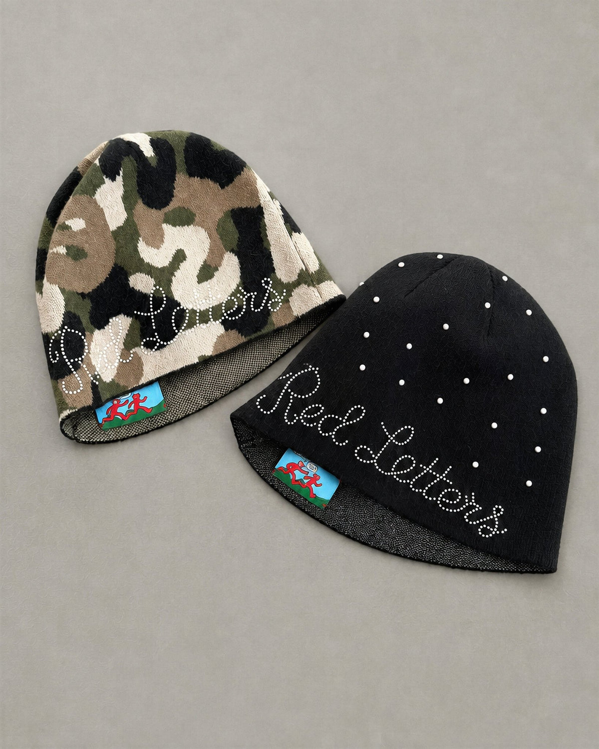 Hidden Gem Skully Beanie - Red Letters