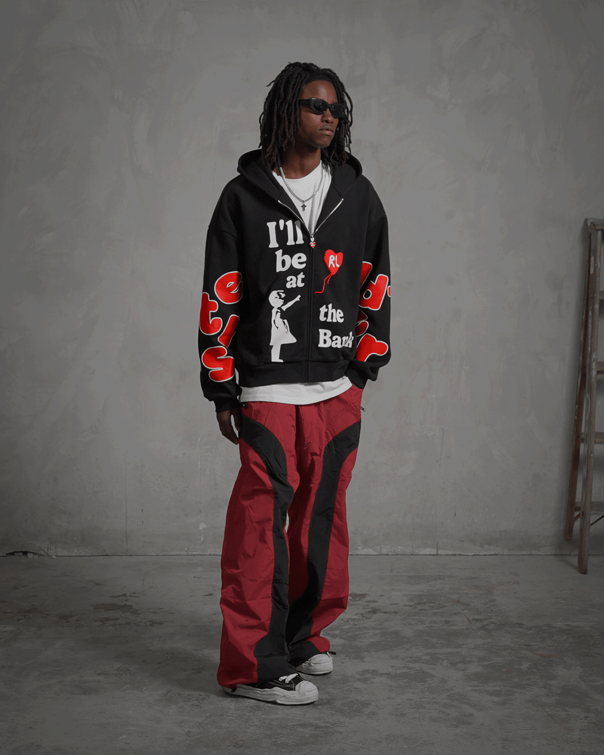 I'll Be At The Bank Scattered Zip Up by Red Letters