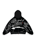 Jesus Script Zip-Up Hoodie - Red Letters