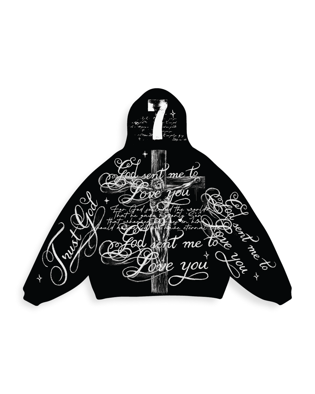 Jesus Script Zip-Up Hoodie - Red Letters
