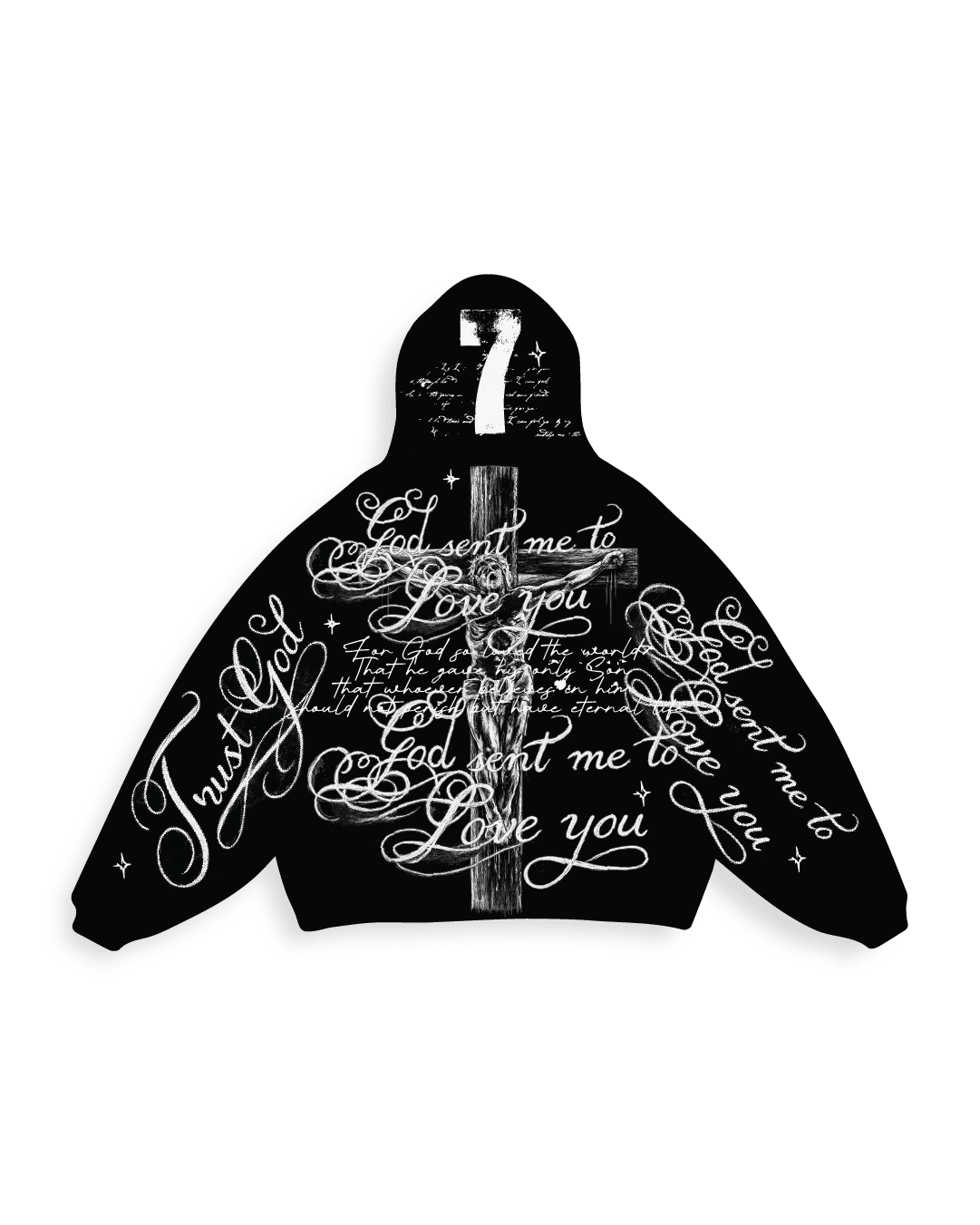Jesus Script Zip-Up Hoodie - Red Letters