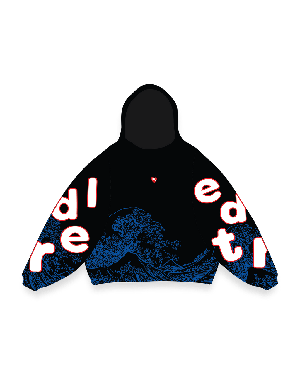 Make Waves Scattered Hoodie - Red Letters