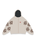 Not NY Appliqué Scattered Zip Up - Oat - Red Letters
