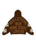 Not NY Lovers Scattered Zip Up - Brown - Red Letters
