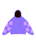 Not NY Lovers Scattered Zip Up - Purple - Red Letters