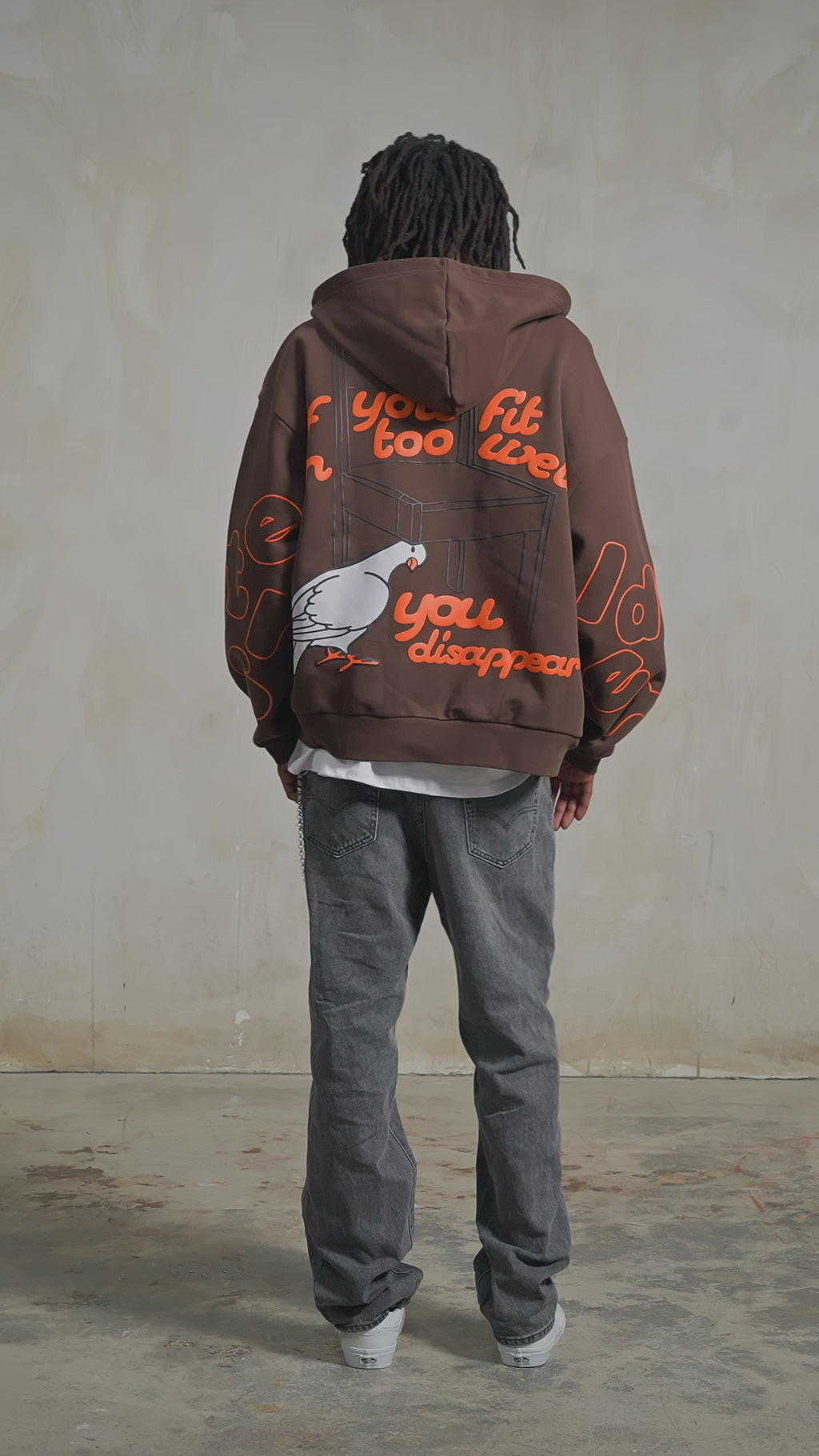 Brown Dove Zip-Up Hoodie