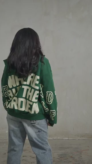 Garden Letters Zip-Up Hoodie