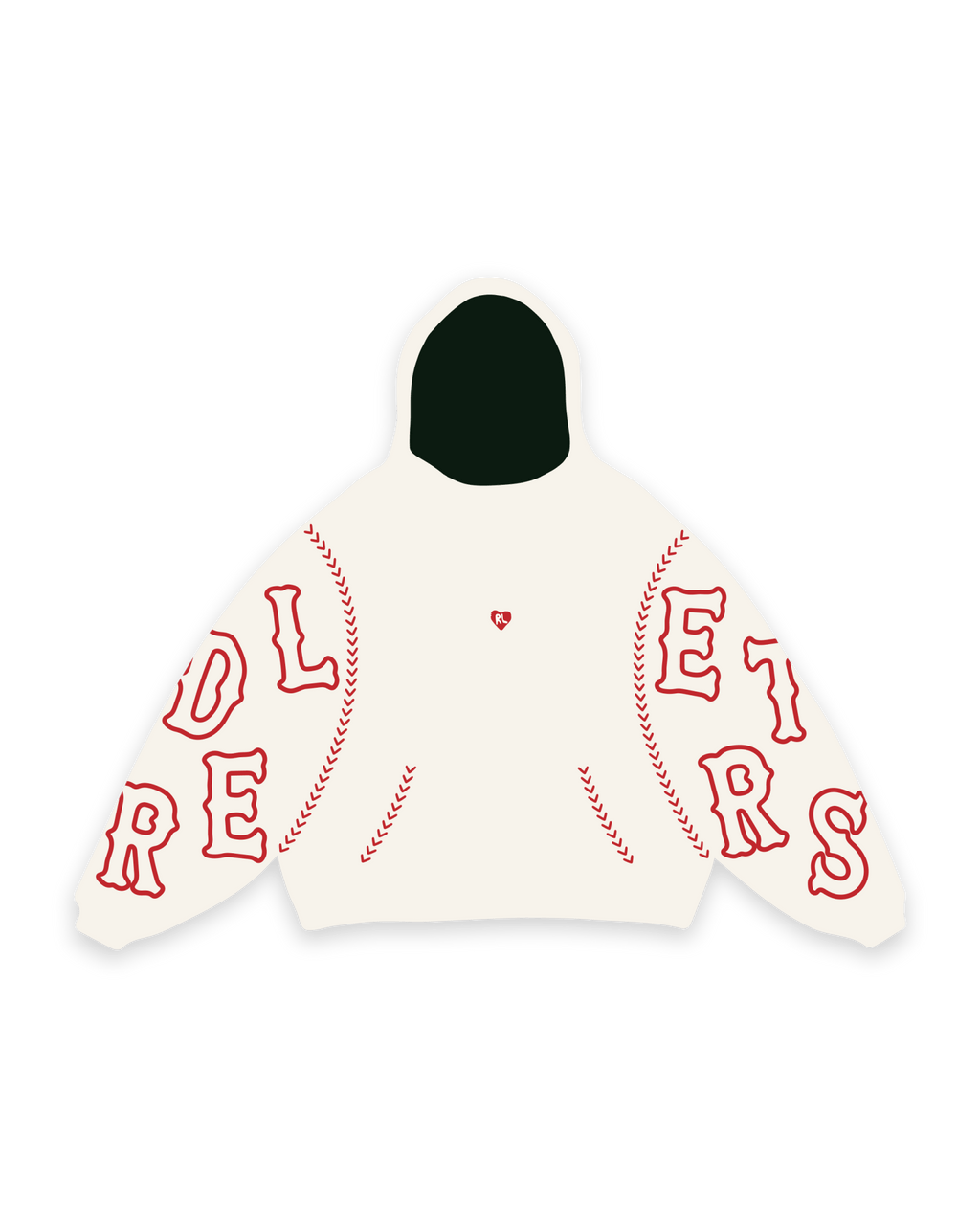 Red Stitches Scattered Hoodie by Red Letters