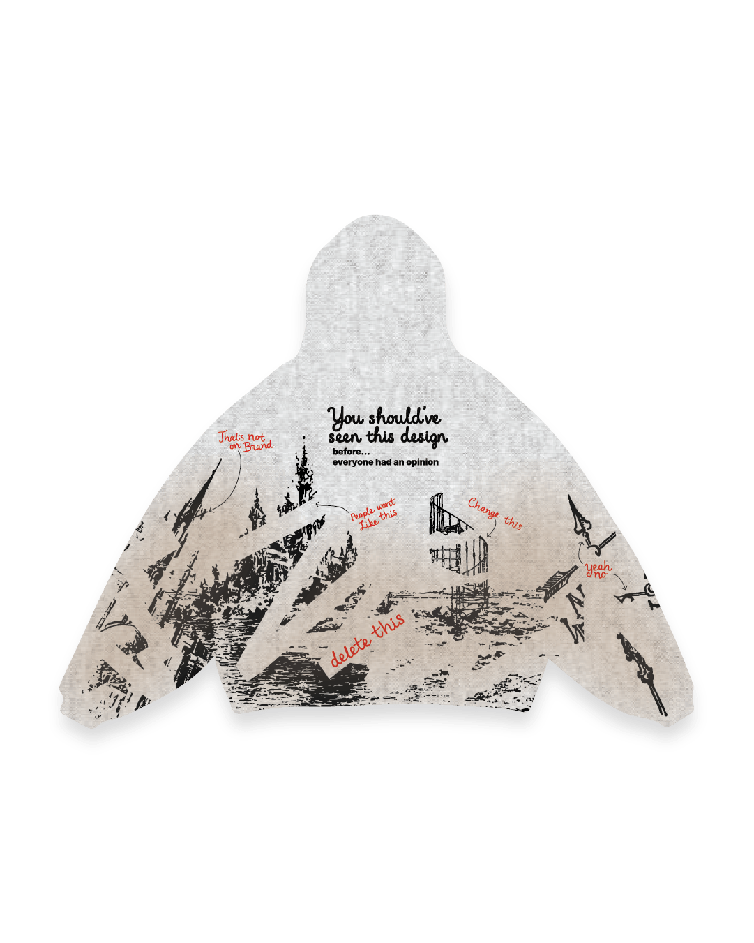 Sketchbook Zip-Up Hoodie - Red Letters