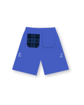 Trust God French Terry Shorts - Royal - Red Letters