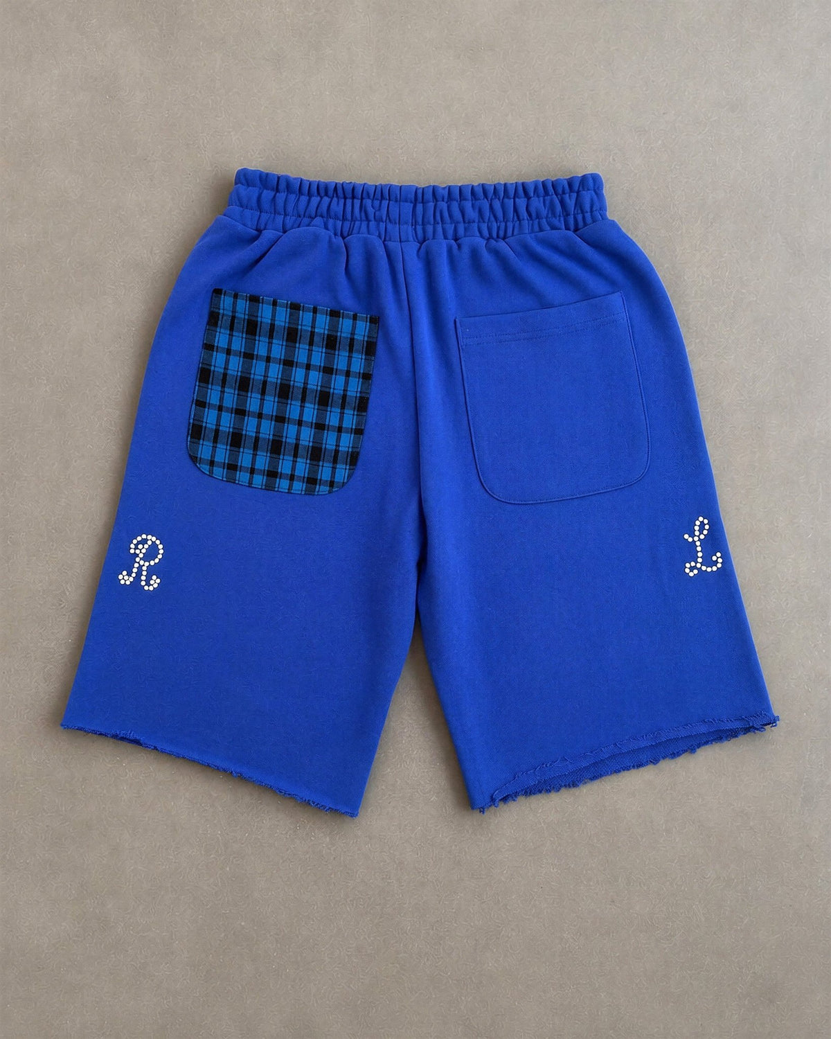 Trust God French Terry Shorts - Royal - Red Letters