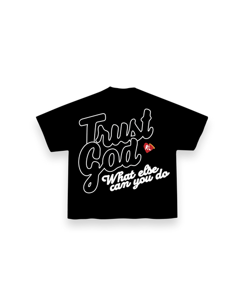 Trust God Tee - Black - Red Letters