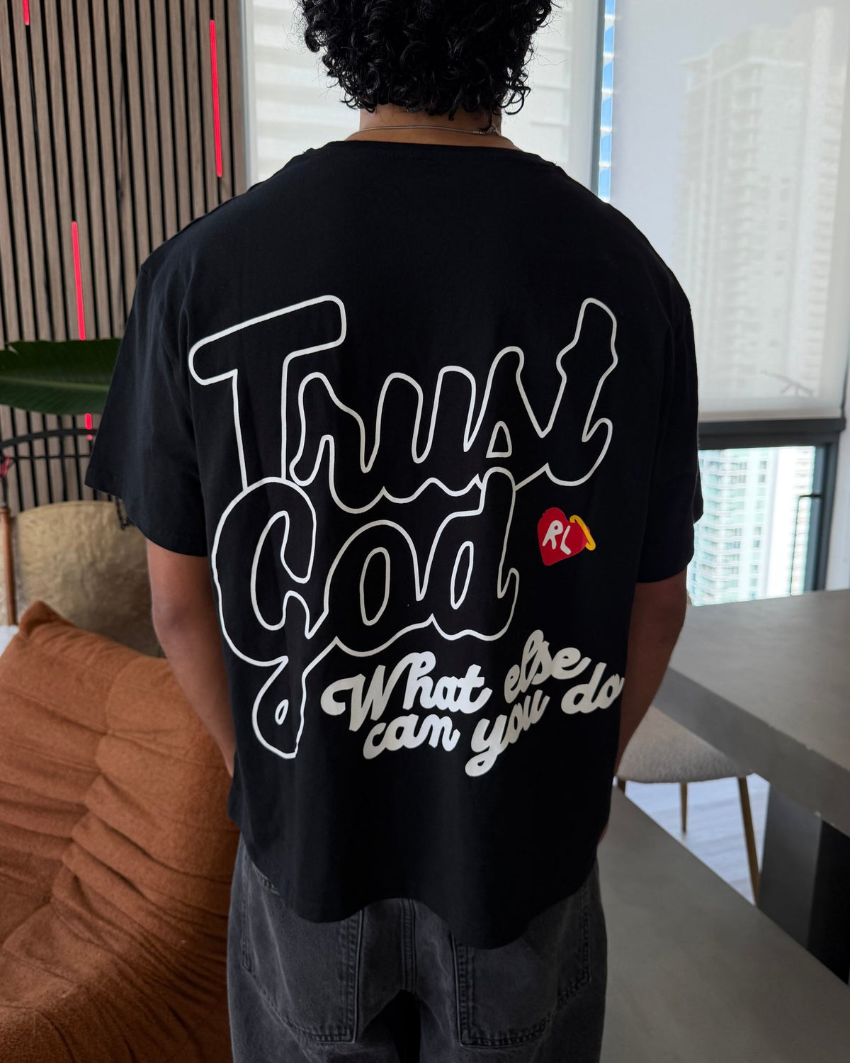 Trust God Tee - Black - Red Letters